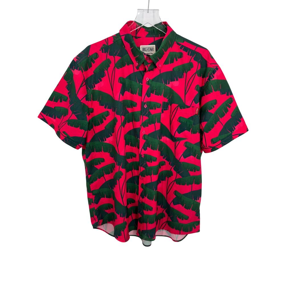 RSVLTS Coconut Grove shirt men's XL tropical banana leaf print short sleeve